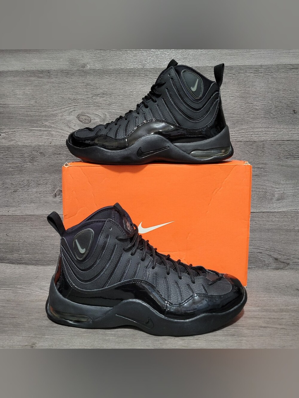 2014 Nike Air Bakin Men's Size 11 Blackout Triple Black 316383-020